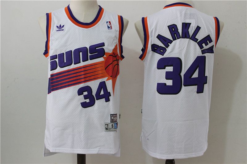Men Phoenix Suns #34 Barkley White Adidas NBA Jerseys->phoenix suns->NBA Jersey